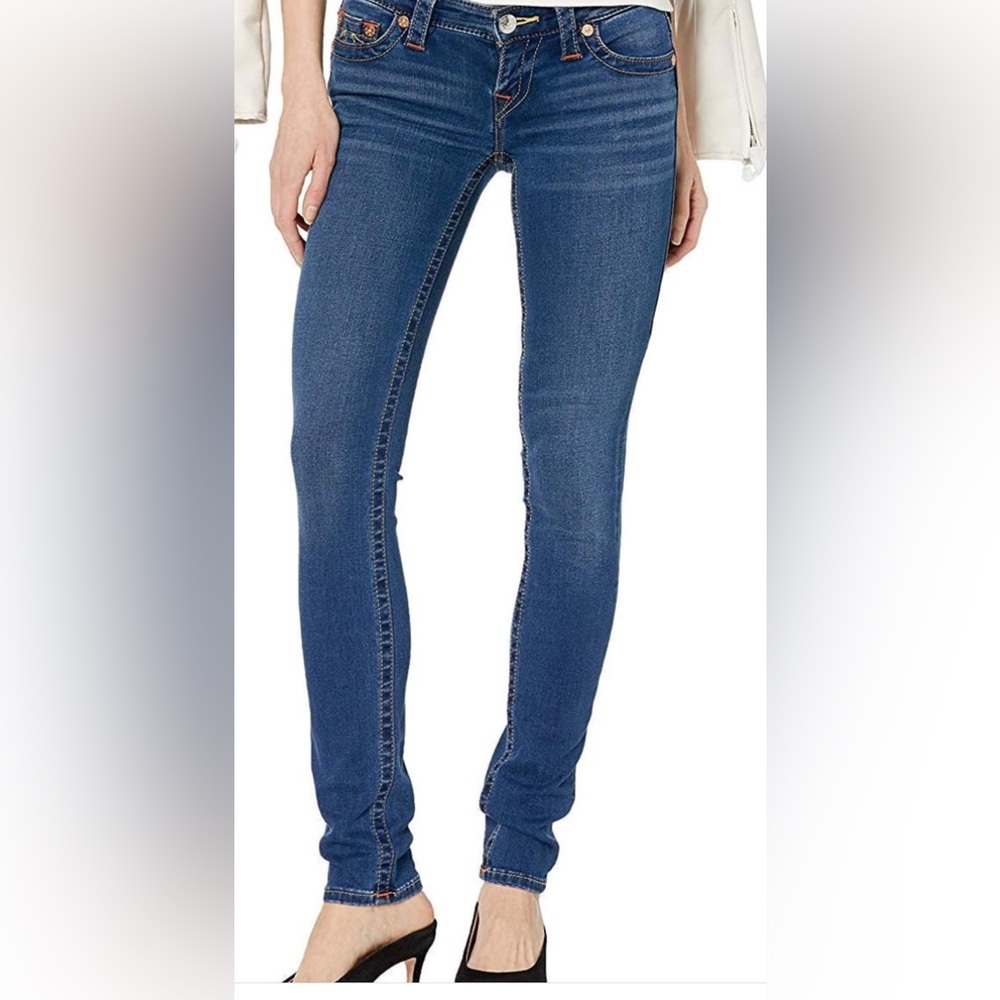 Express Blue Skinny Jeans with Natural Fading